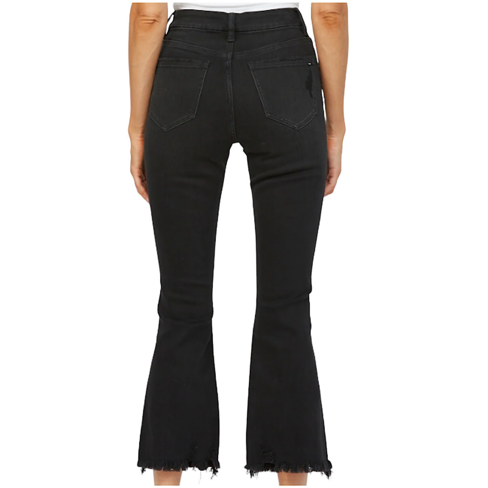 Mica Denim MDP-F149BK High Rise Crop Flare