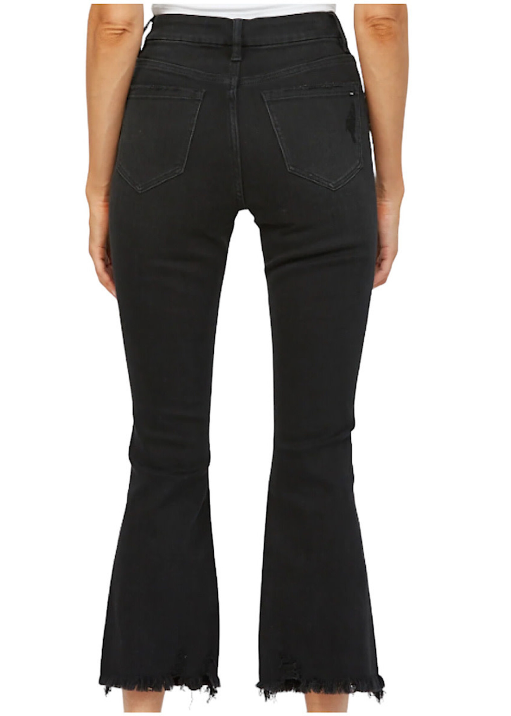Mica Denim MDP-F149BK High Rise Crop Flare