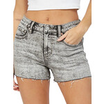 Mica Denim Mica Acid Grey High Rise Distressed Shorts MDP-H3066GR