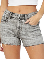 Mica Denim Mica Acid Grey High Rise Distressed Shorts MDP-H3066GR