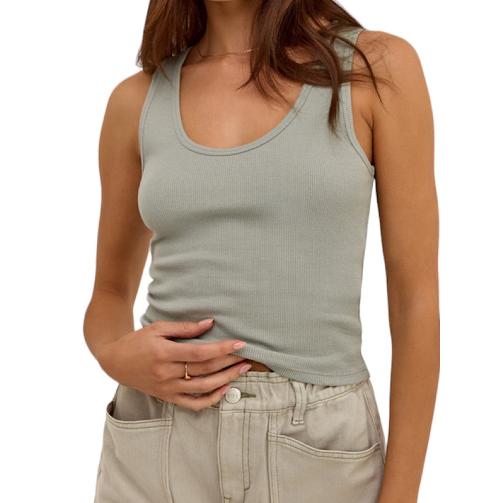 Z Supply Z Supply Essy Rib Top Pale Jade