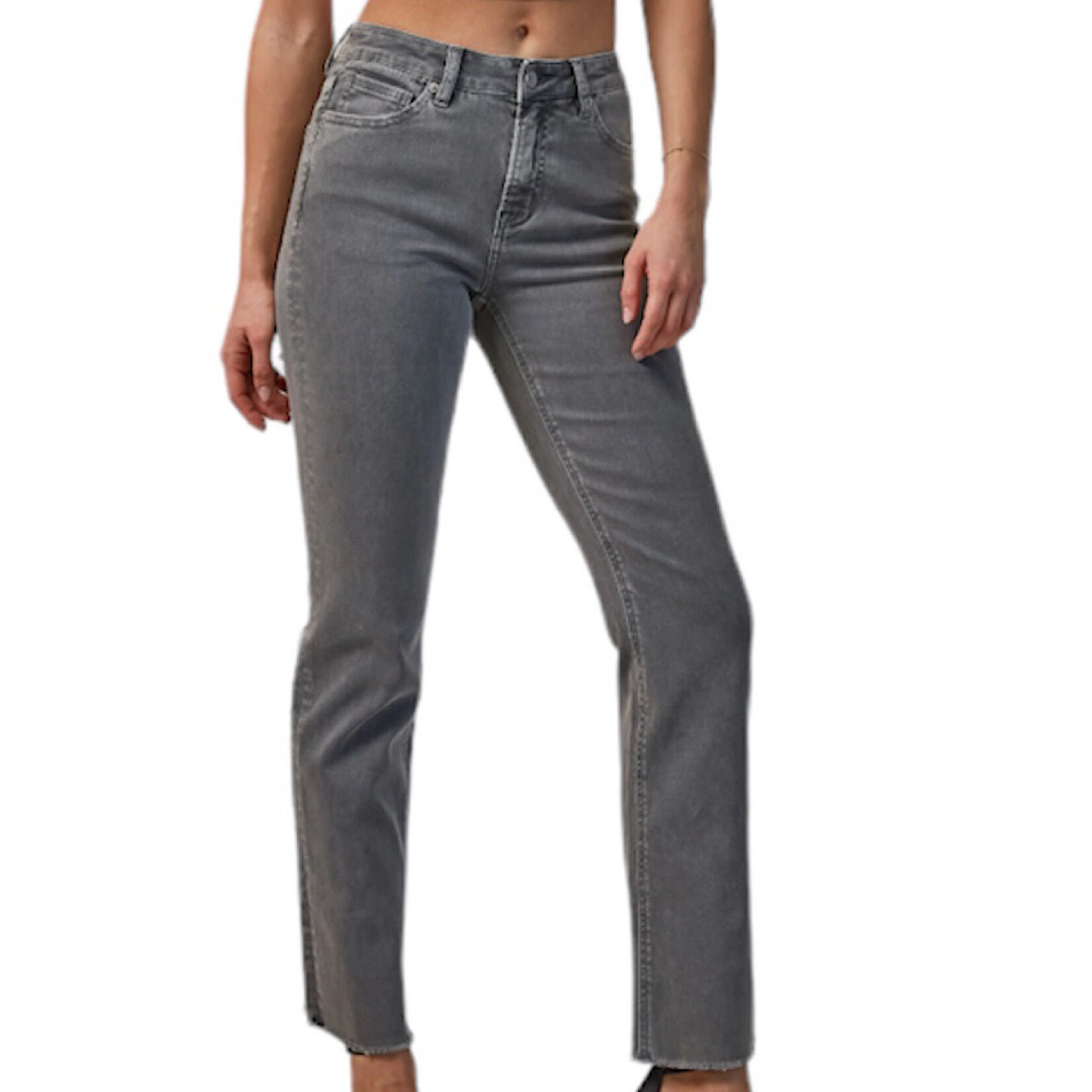 Mica Denim Mica Gunmetal Grey High Rise Vintage Garment Dyed Straight MDP-T3111GG