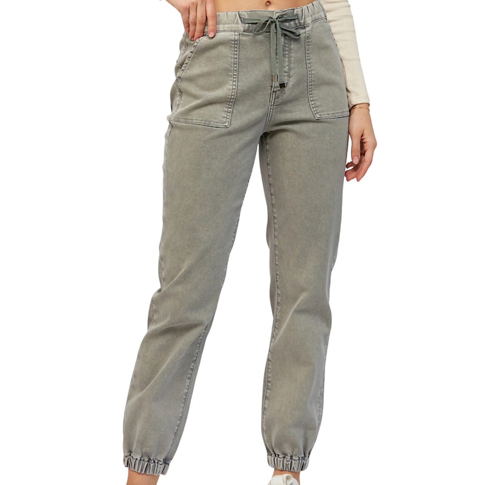 Mica Denim Mica Ash Grey High Rise Jogger Crop MDP-G3164AG