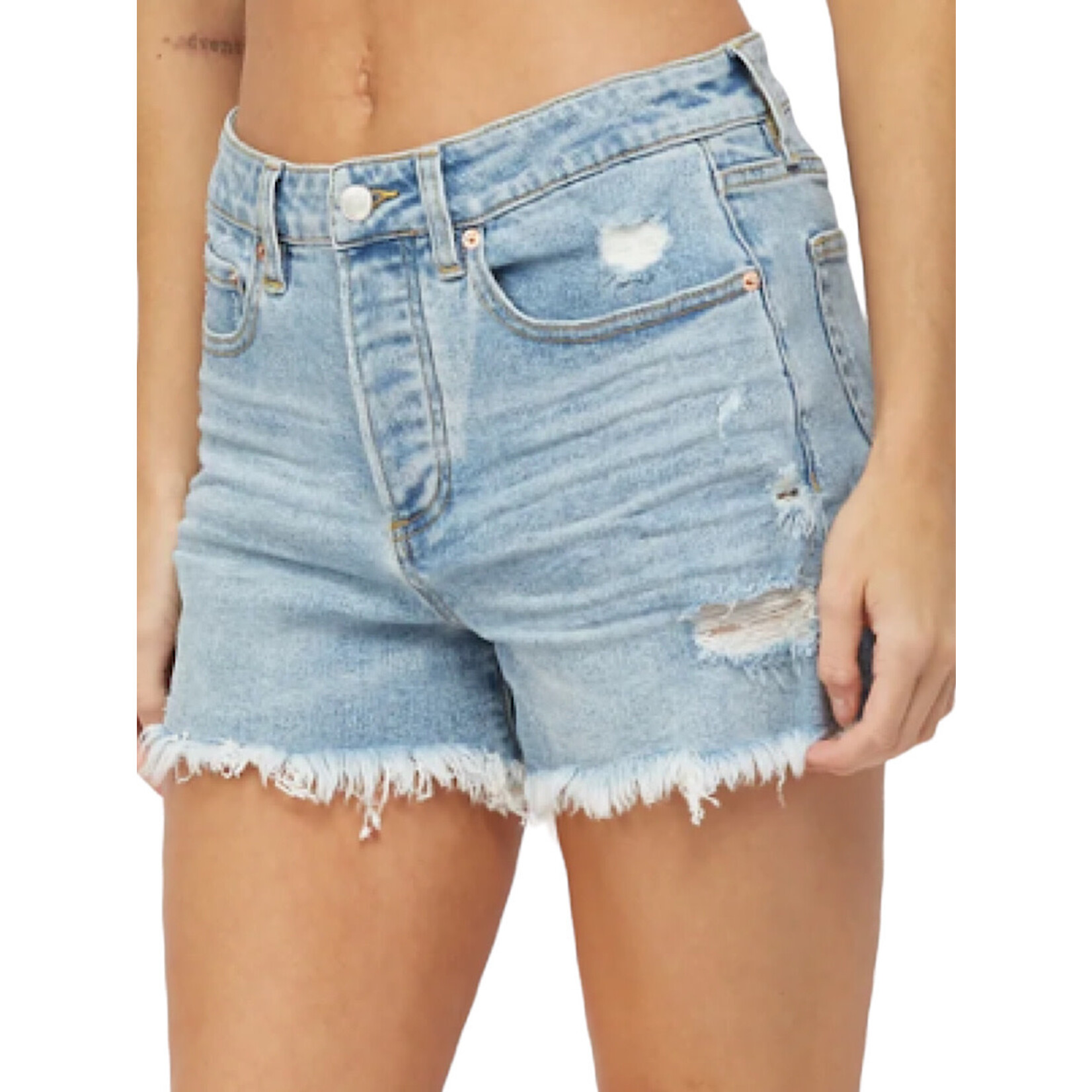 Mica Denim Mica Cool Blue High Rise Shorts MDP-H3069