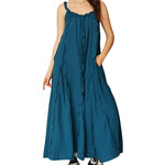 Teal Green Reverse Seam Ruffle Detail Midi Dress