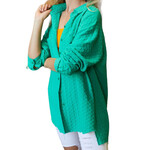 Plus Green Textured Button Down Shirt