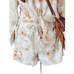 Ivory Leaf Print Shorts