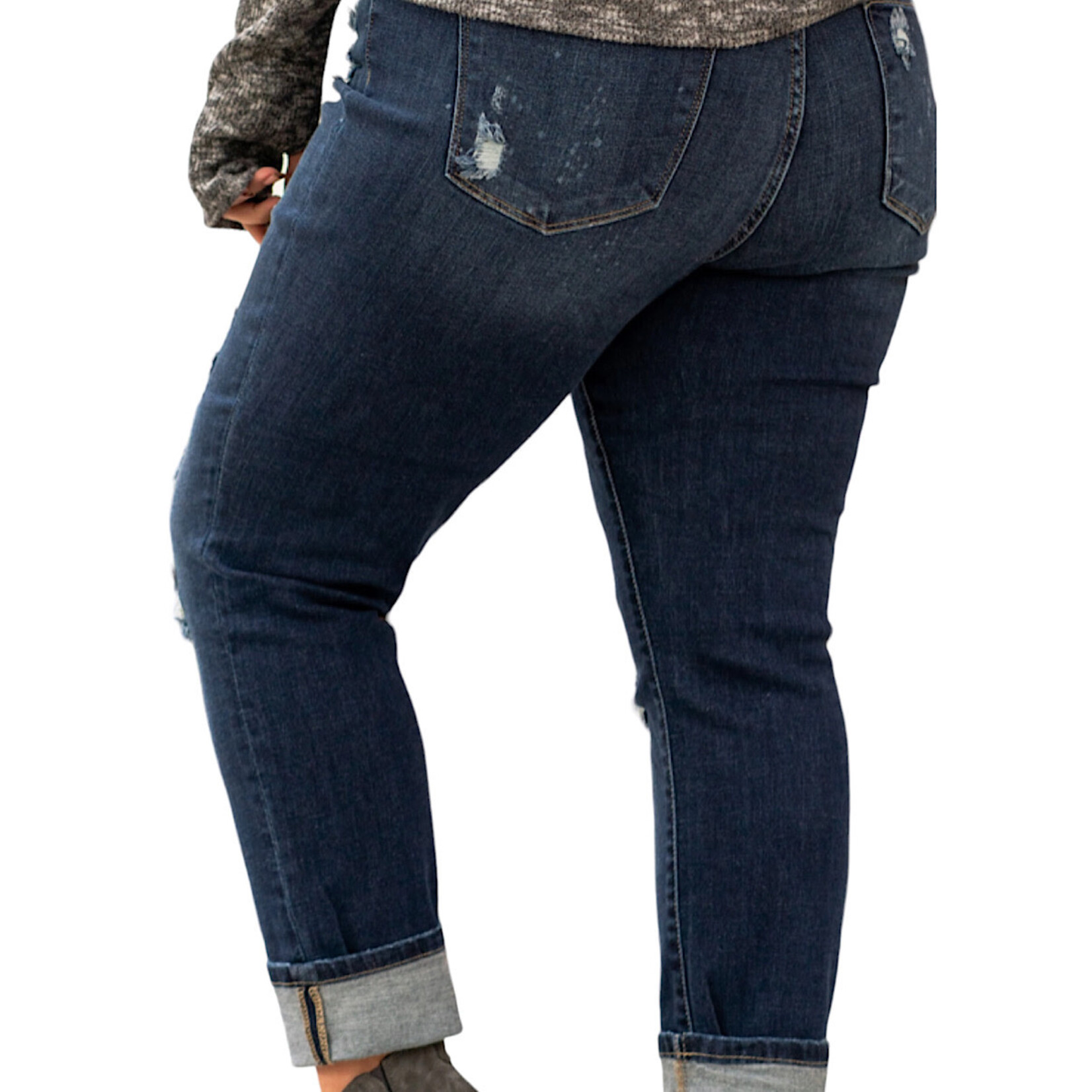 Judy Blue JB82198PL M/R Boyfriend Bleach Splash Jeans