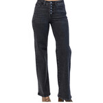 Judy Blue Judy Blue JB88355 Hi Waist Black Button Fly Trouser Wide Leg