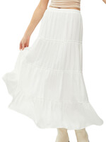 White 4-Tiered Maxi Skirt