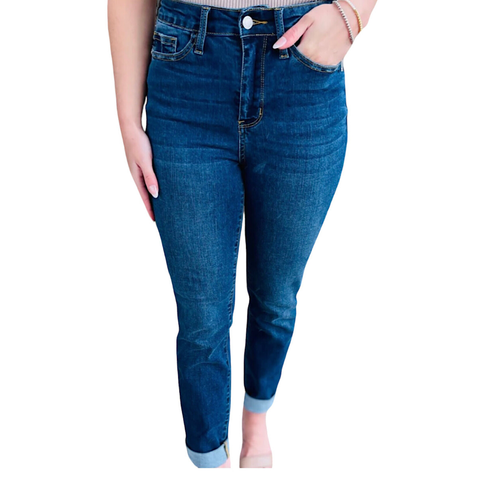 Judy Blue Judy Blue HW Cool Denim Sustainable Cuff BF JB88608