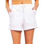 White Athleisure Shorts with Drawstring
