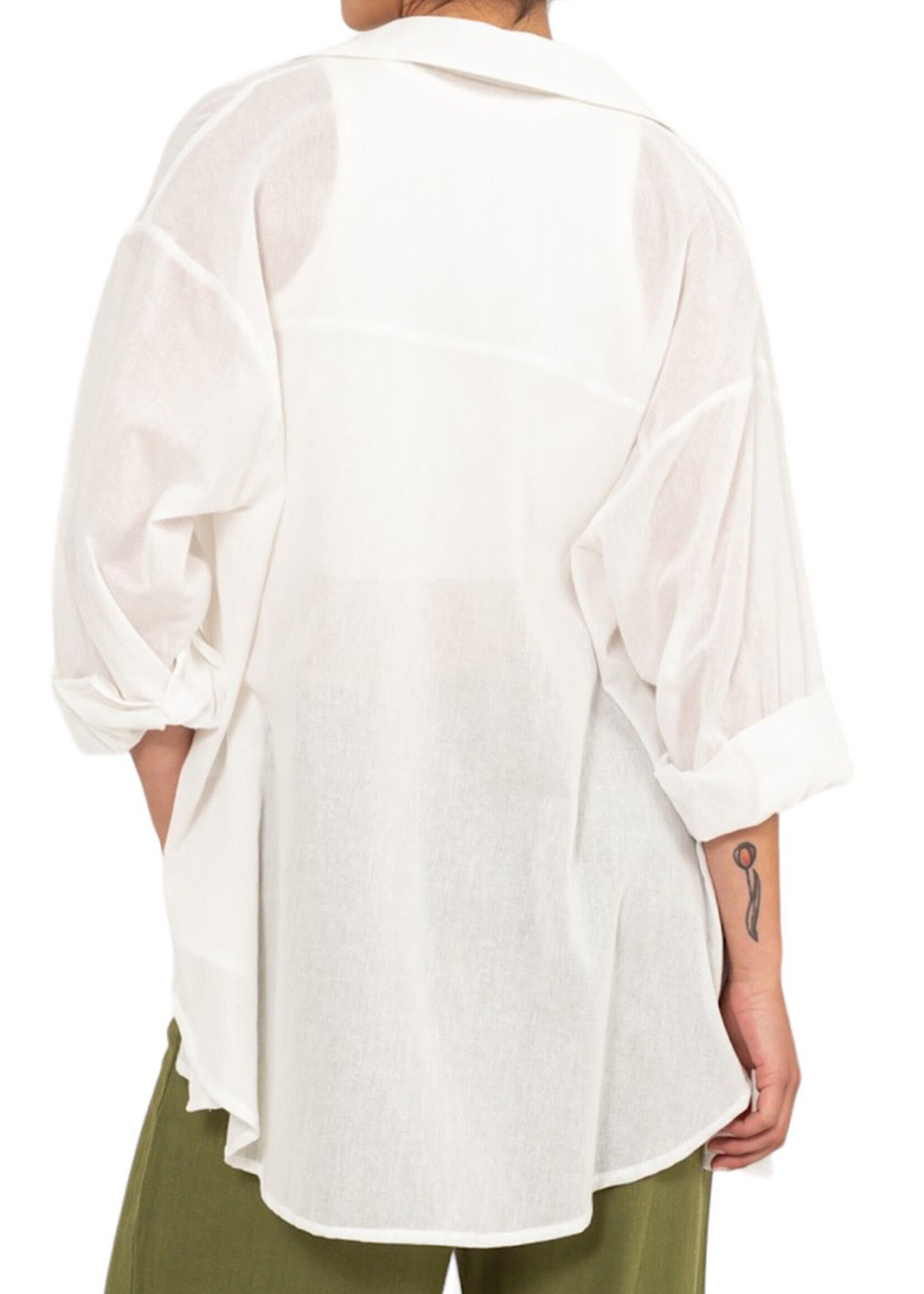 Off White Oversized Button Down Shirt