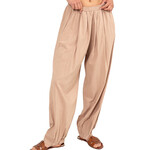 Tan Mid Rise Wide Leg Pants
