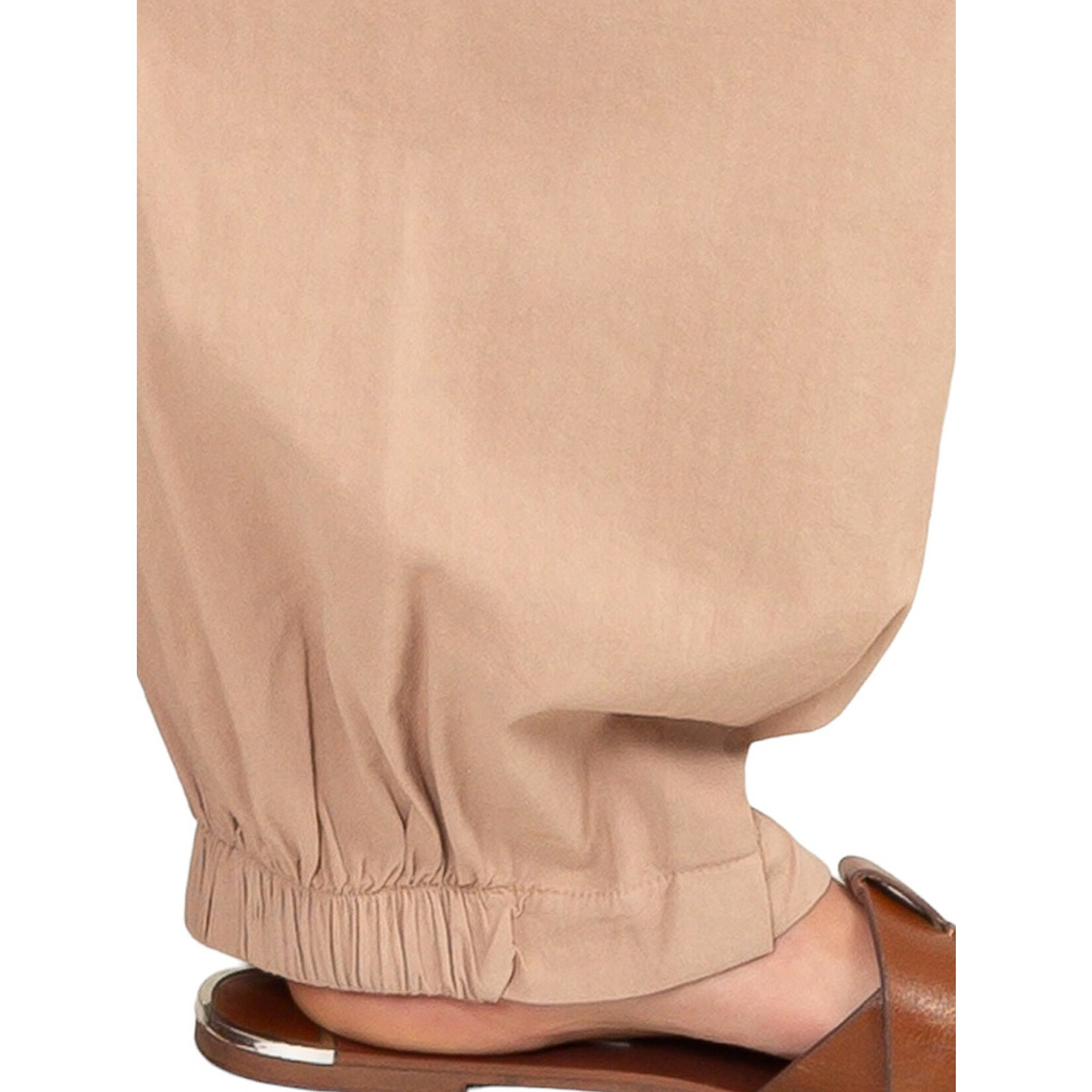 Tan Mid Rise Wide Leg Pants