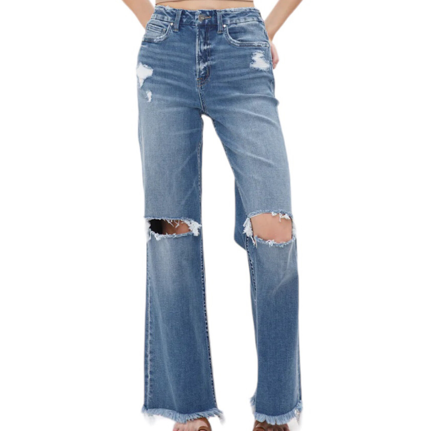 Mica Denim Mica Dehours Stretch Super High Rise Wide Leg MDP-W182