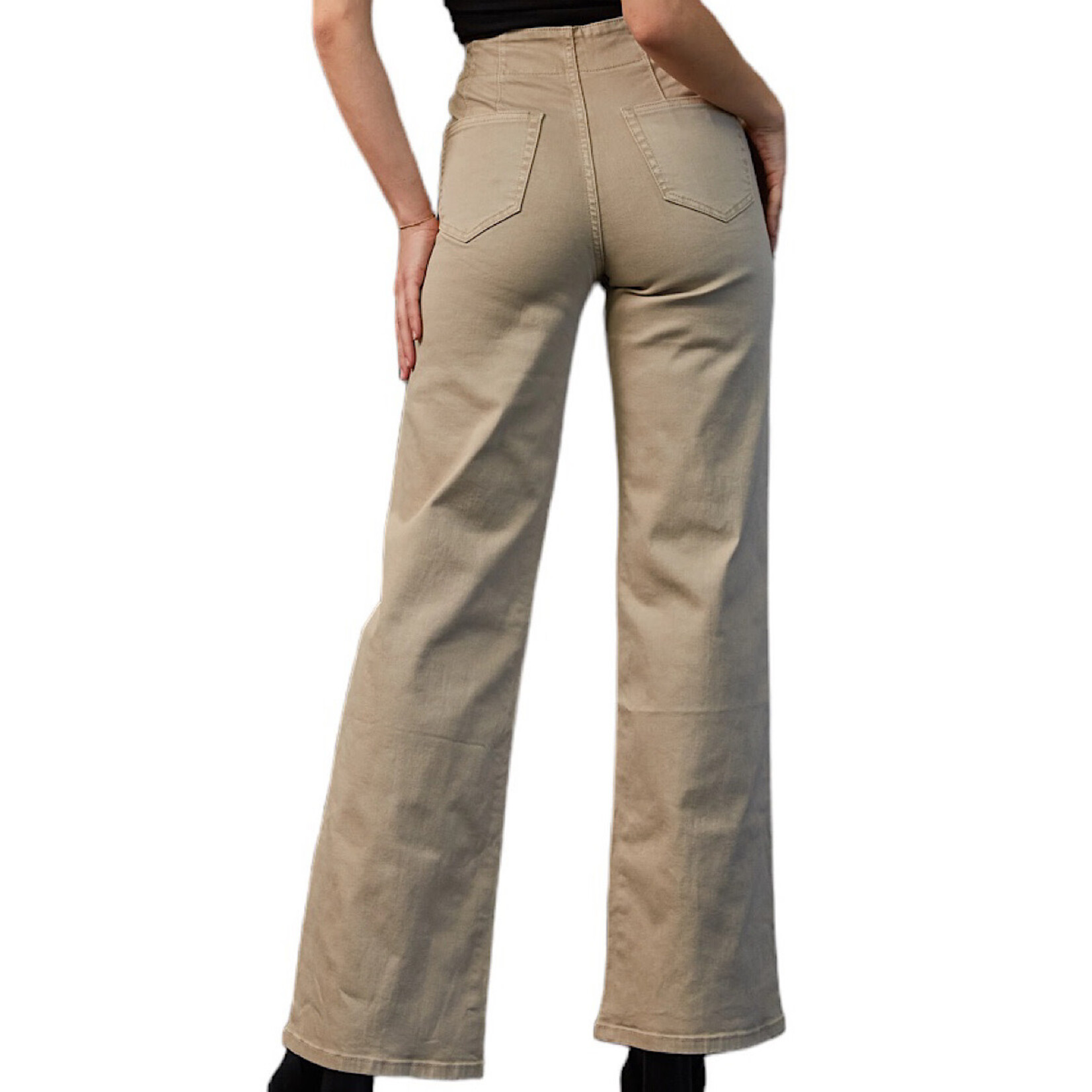 Mica Denim Mica Almond Milk High Rise Wide Leg MDP-W506AM