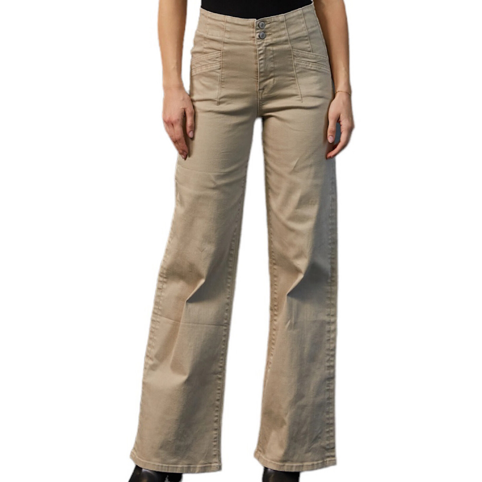 Mica Denim Mica Almond Milk High Rise Wide Leg MDP-W506AM