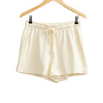 Cream Raw Edge Detail Shorts