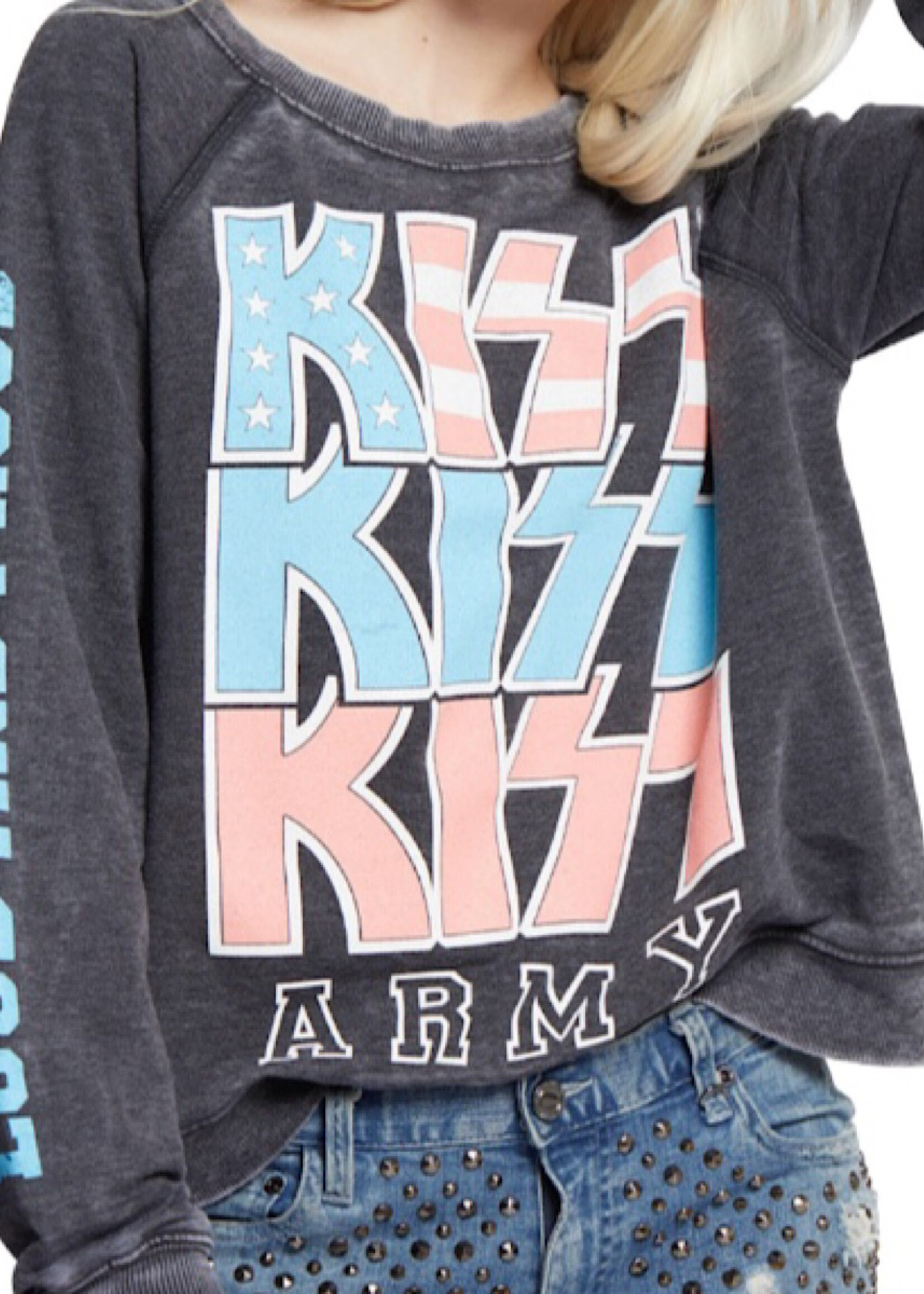 Recycled Karma KISS Army Sweatshirt -Black
