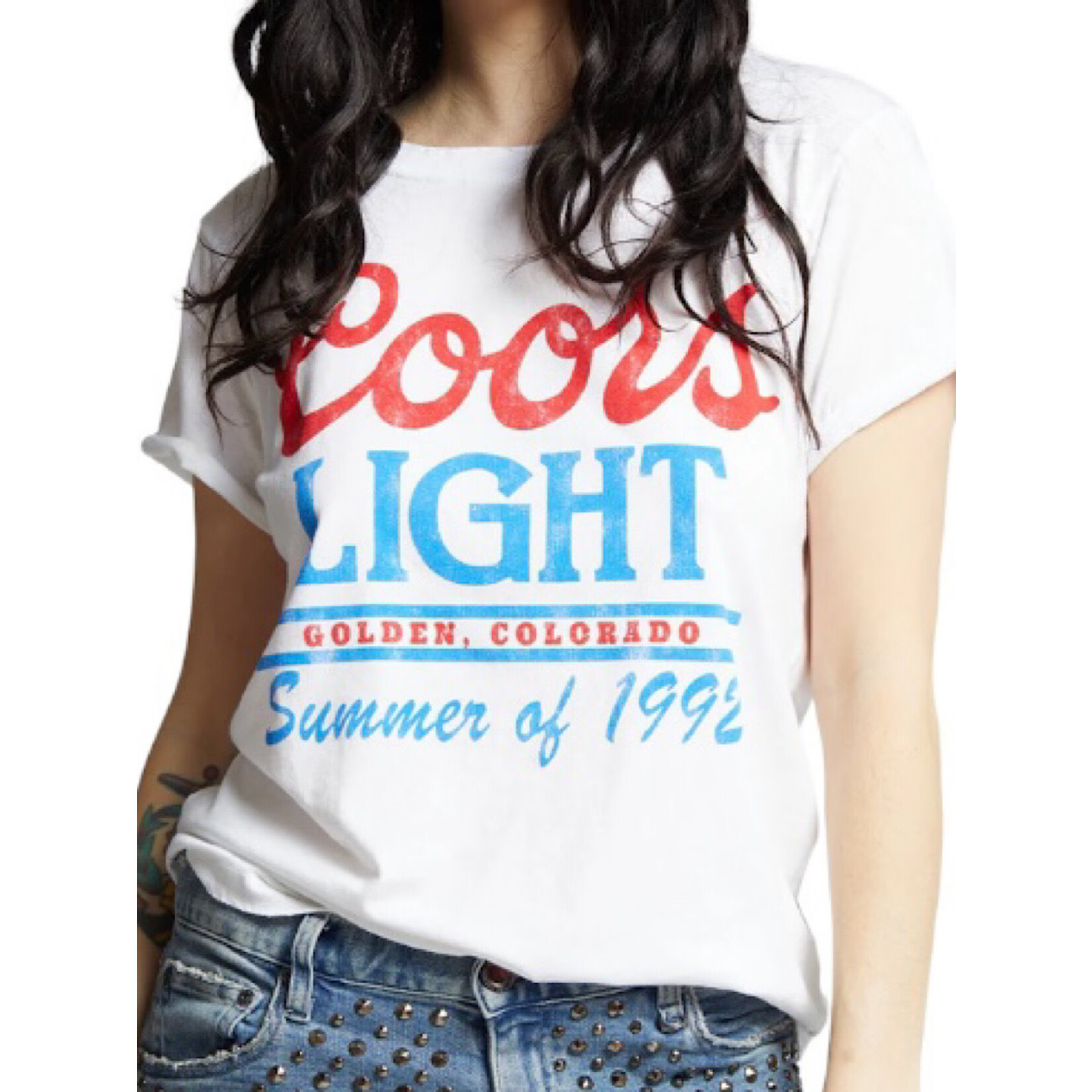 Coors Light Burnout White S/S Tee