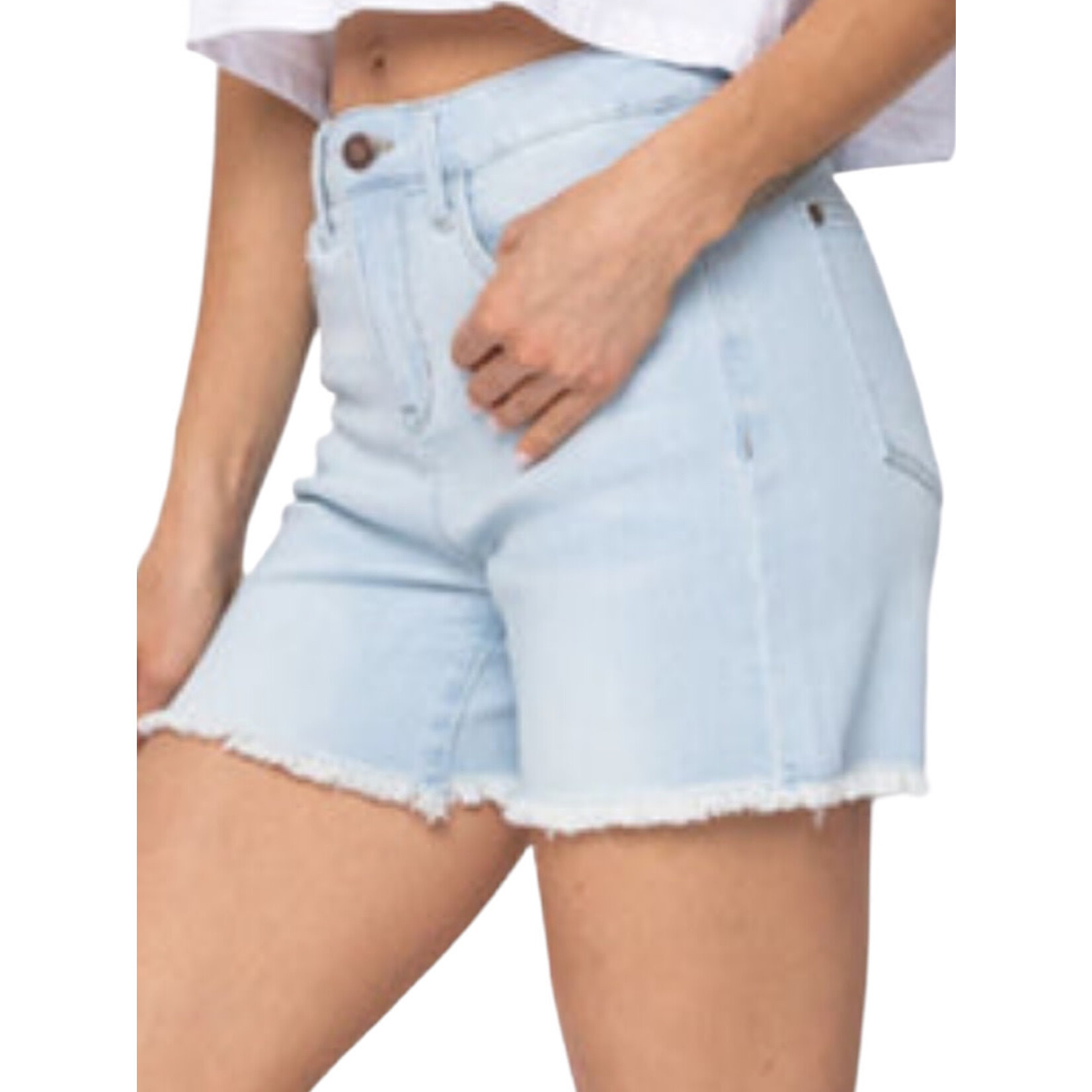 Judy Blue JB150073 Hi Waist Bleach Cut Shorts