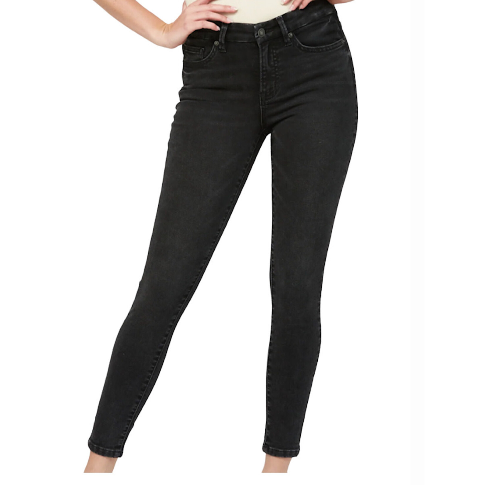Mica Denim MICA MDP-S680BK Black Washed Super Soft Mid Rise Knit Denim Skinny