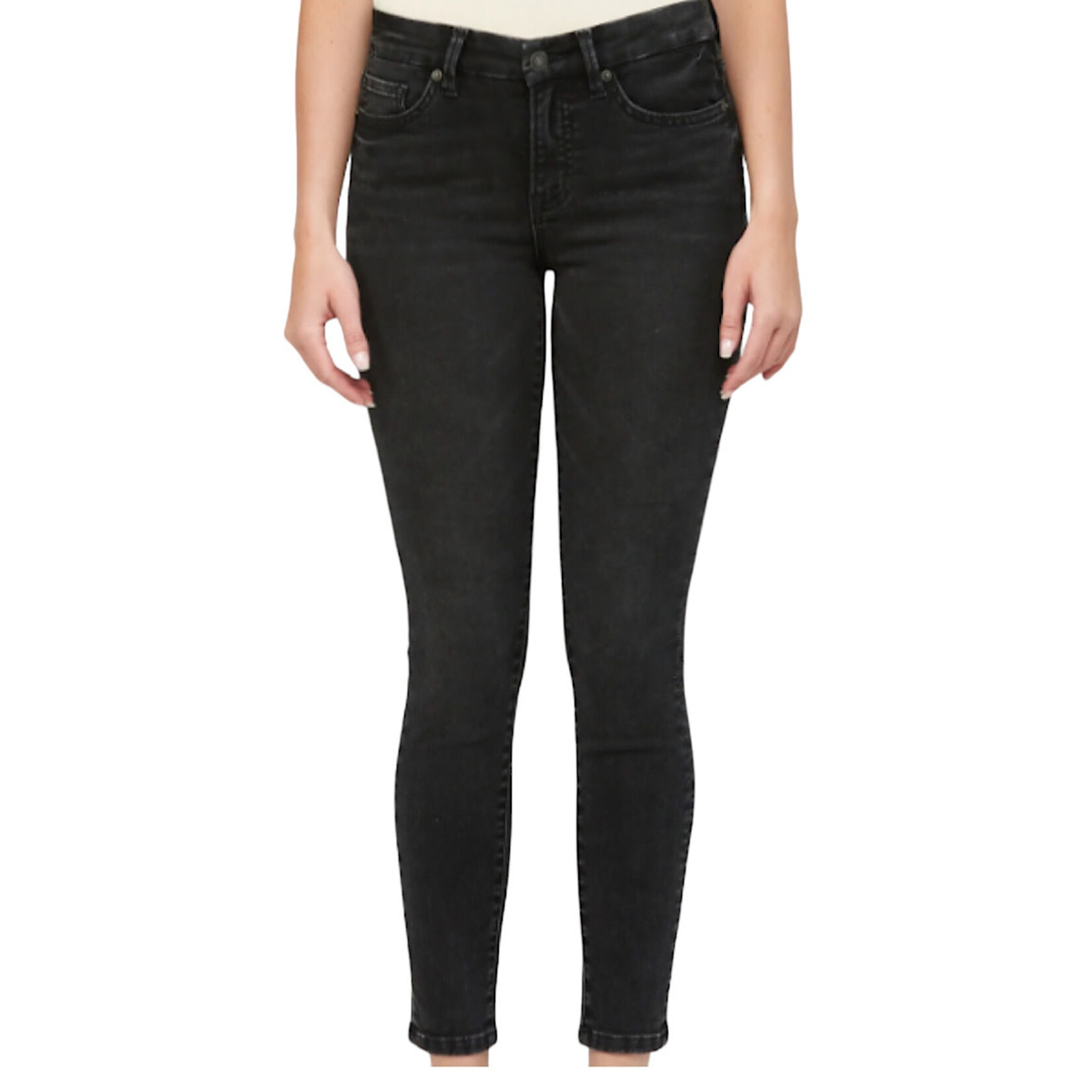 Mica Denim MICA MDP-S680BK Black Washed Super Soft Mid Rise Knit Denim Skinny