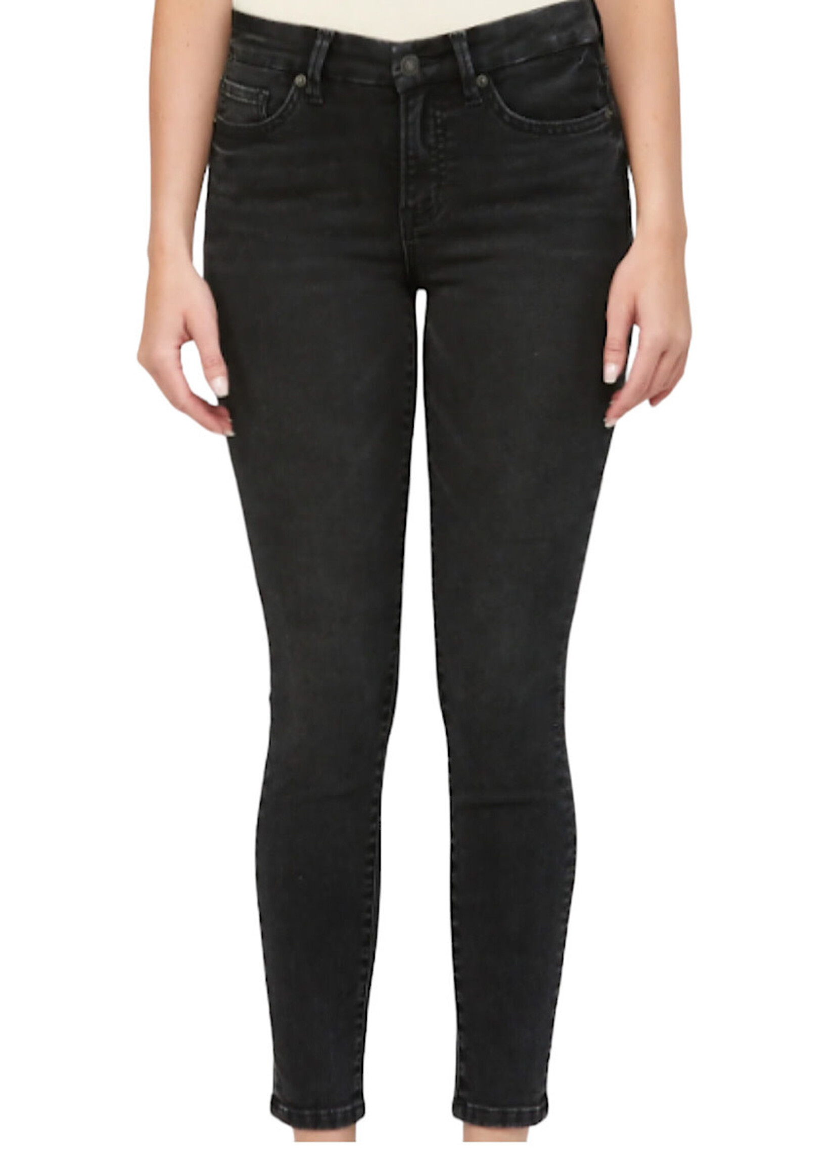 Mica Denim MICA MDP-S680BK Black Washed Super Soft Mid Rise Knit Denim Skinny