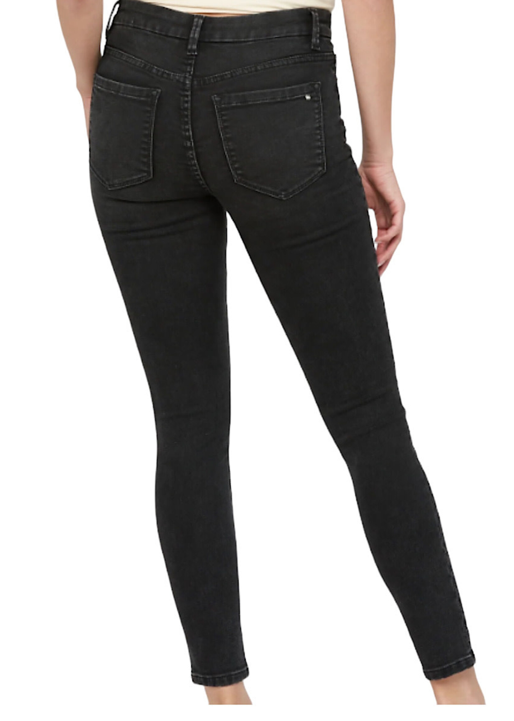 Mica Denim MICA MDP-S680BK Black Washed Super Soft Mid Rise Knit Denim Skinny