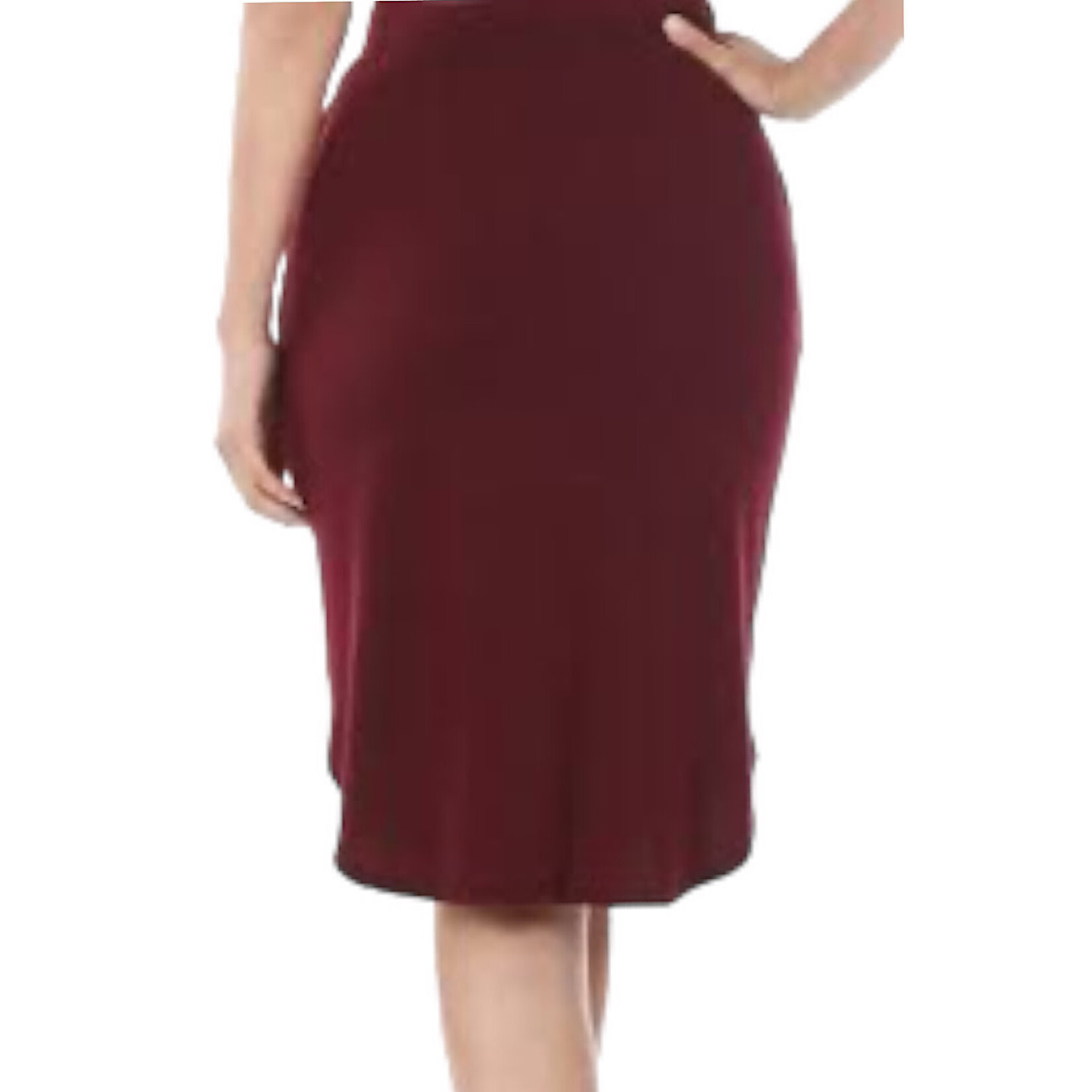 Burgundy Tulip Hem Skirt W Pockets