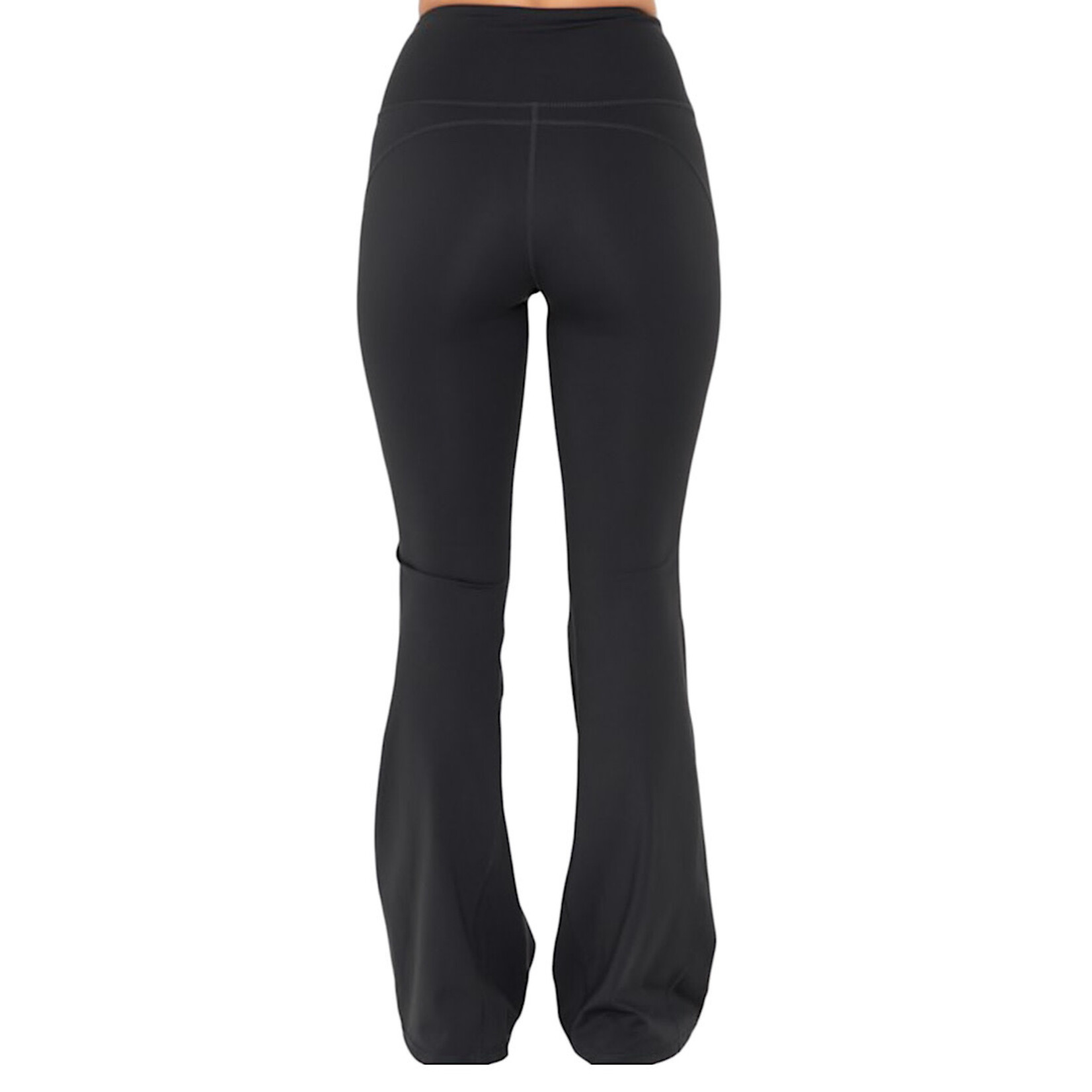 Black Lycra Blend High Waisted Flare Leggings