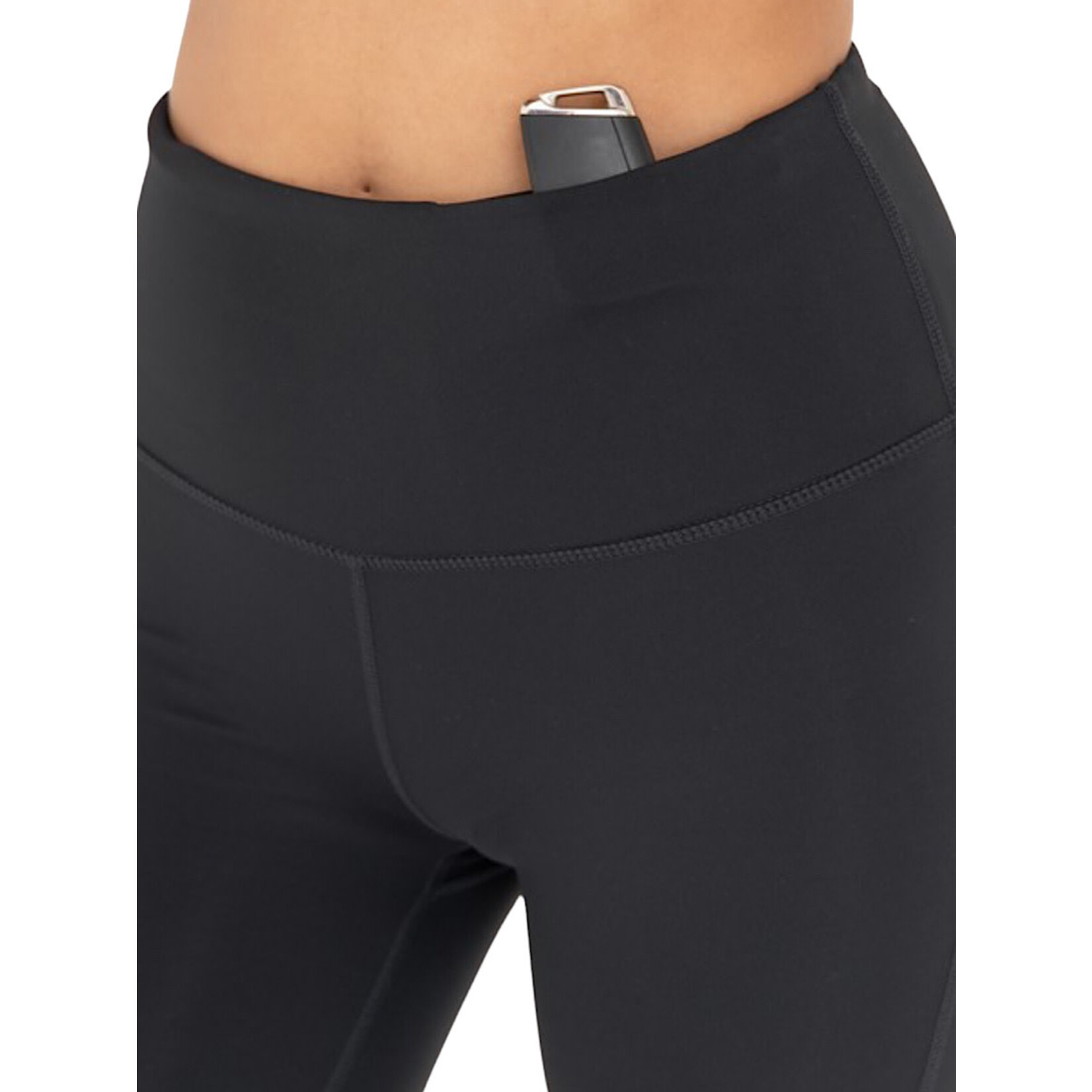 Black Lycra Blend High Waisted Flare Leggings
