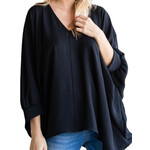 Solid V-Neck Oversized Top
