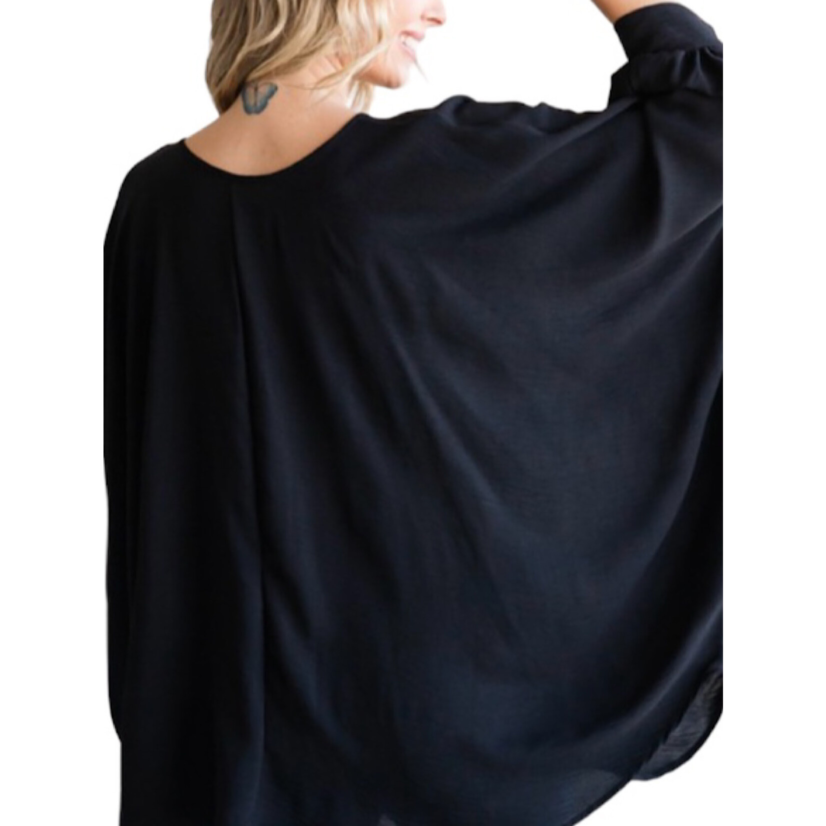 Solid V-Neck Oversized Top