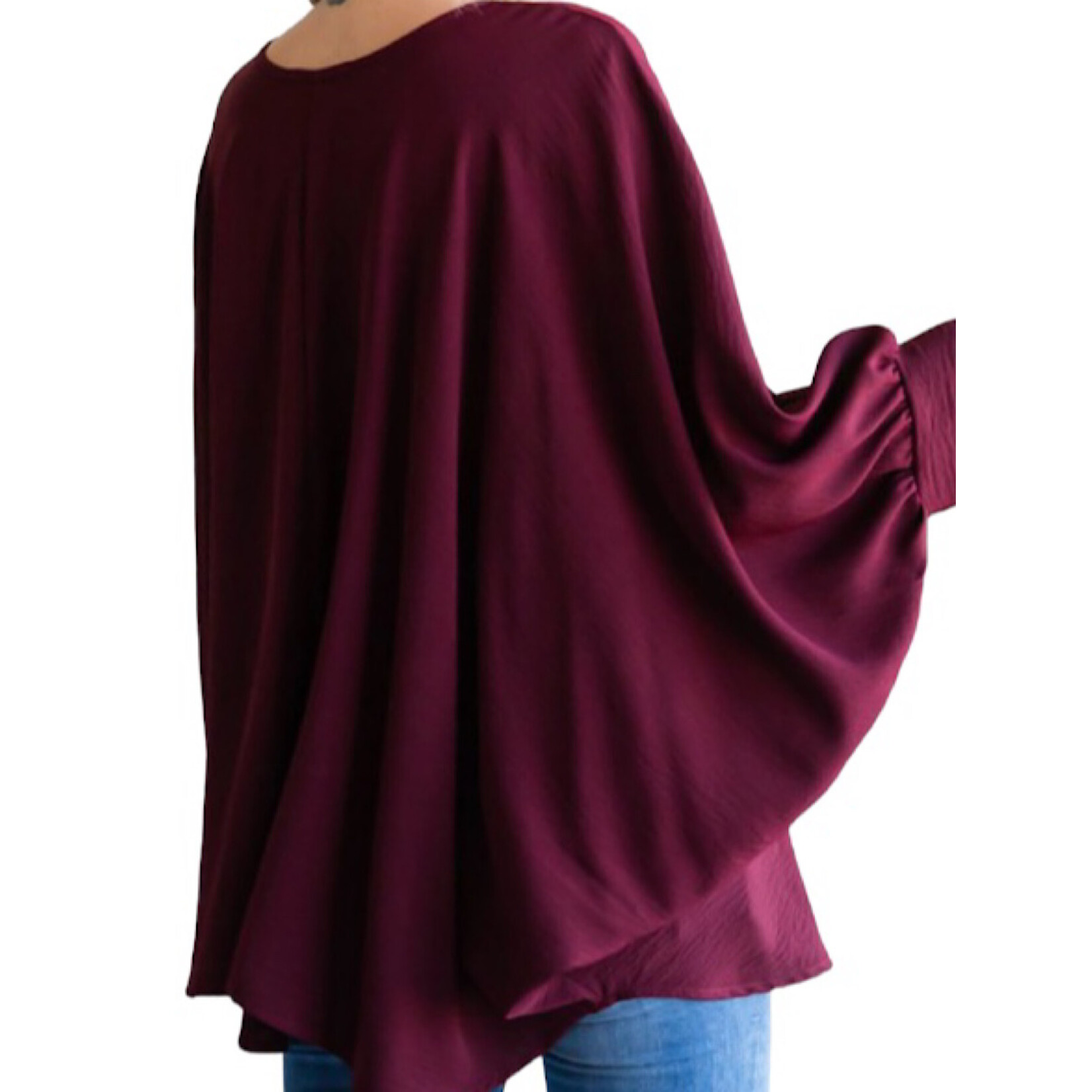 Solid V-Neck Oversized Top