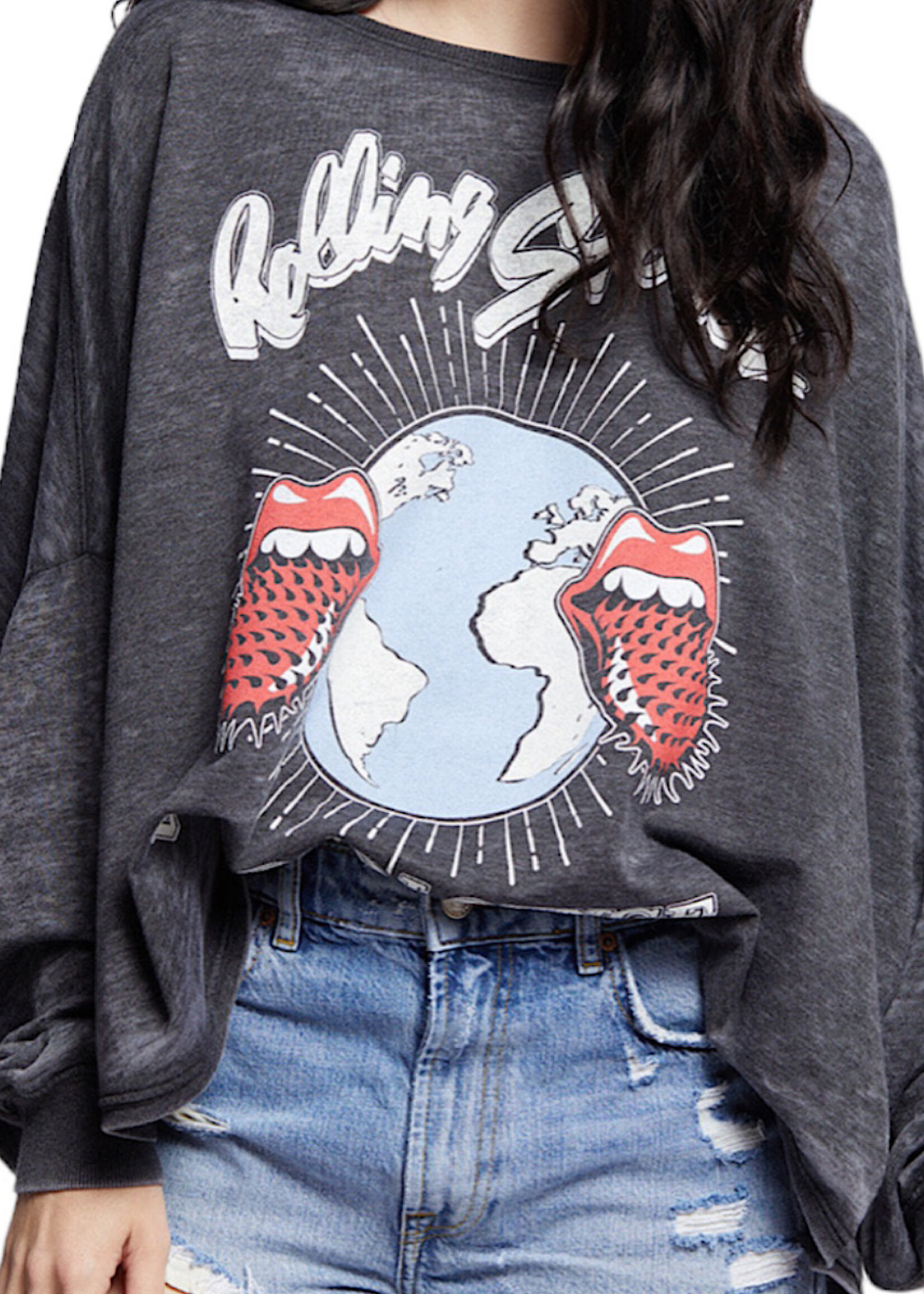 Recycled Karma The Rolling Stones Sweatshirt -Vintage Black