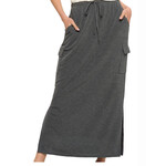 Charcoal Cargo Maxi Skirt