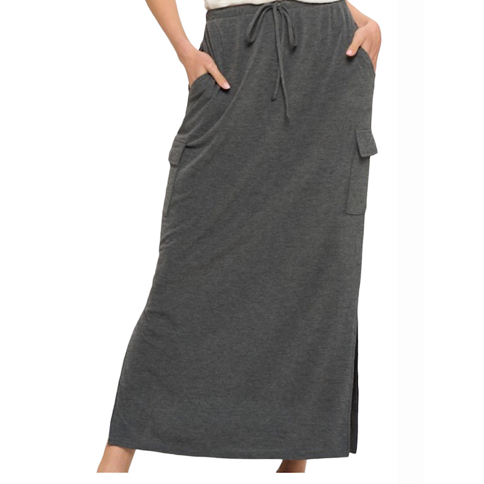 Charcoal Cargo Maxi Skirt