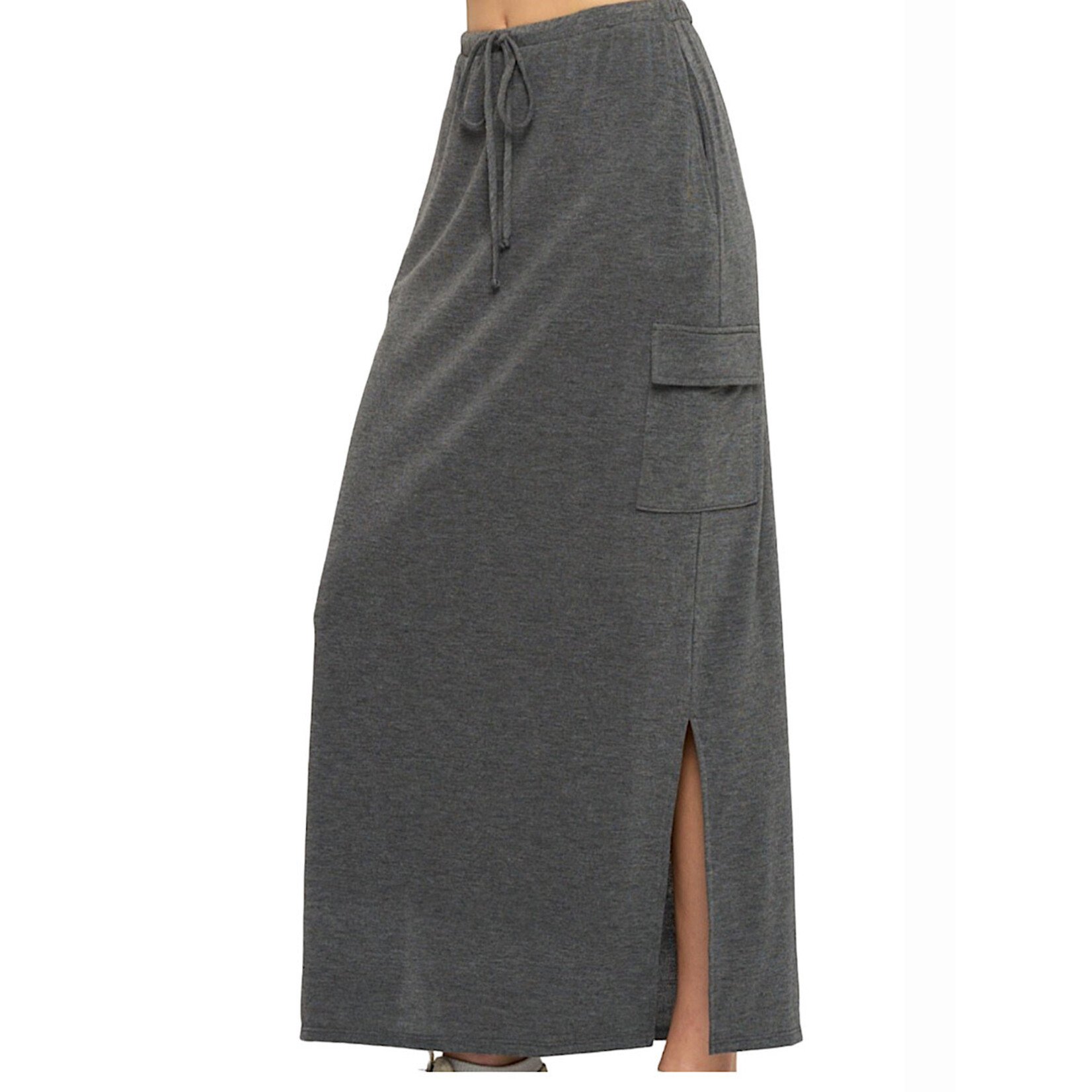 Charcoal Cargo Maxi Skirt