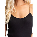 Black V-Neck Cami Knit Top
