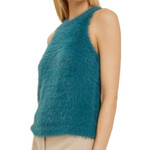 Peacock Fuzzy Sweater Tank
