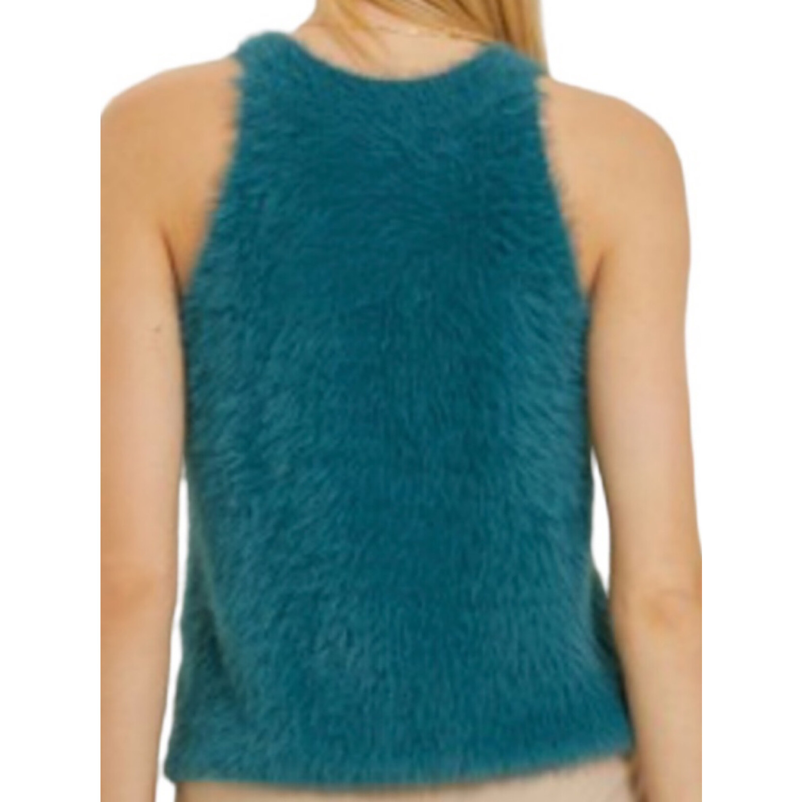 Peacock Fuzzy Sweater Tank