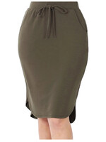 Olive Tulip Hem Skirt W Side Pockets