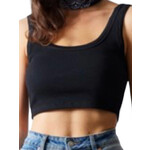 Black Ribbed Crop Top