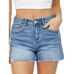 Mica Denim Mica Marine Blue High Rise Cut Off Shorts MDP-H3043