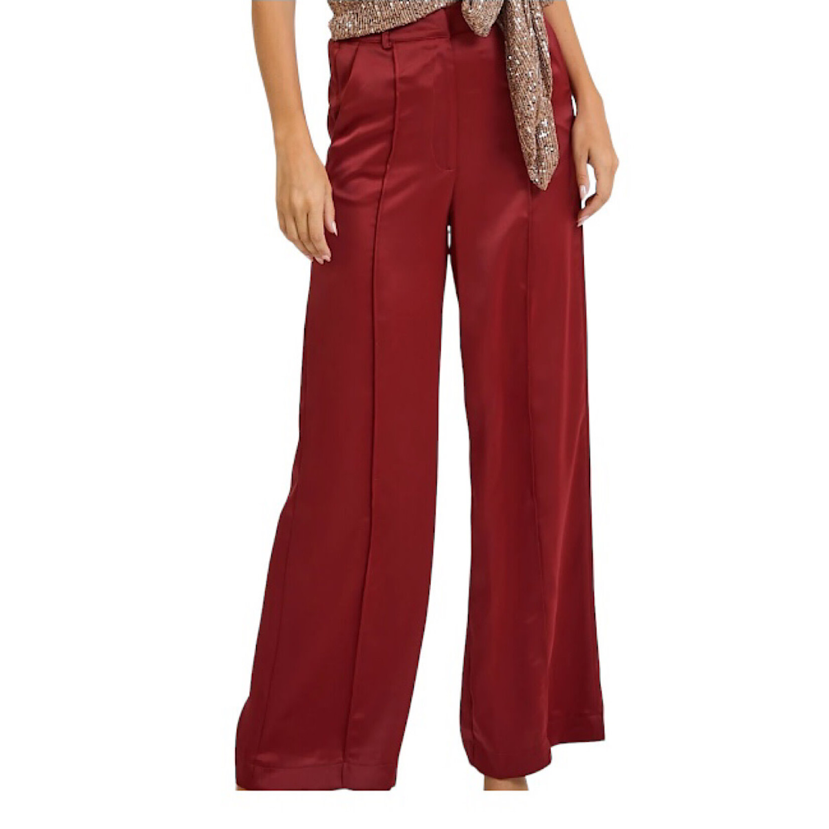 Wine Wide Leg Pants