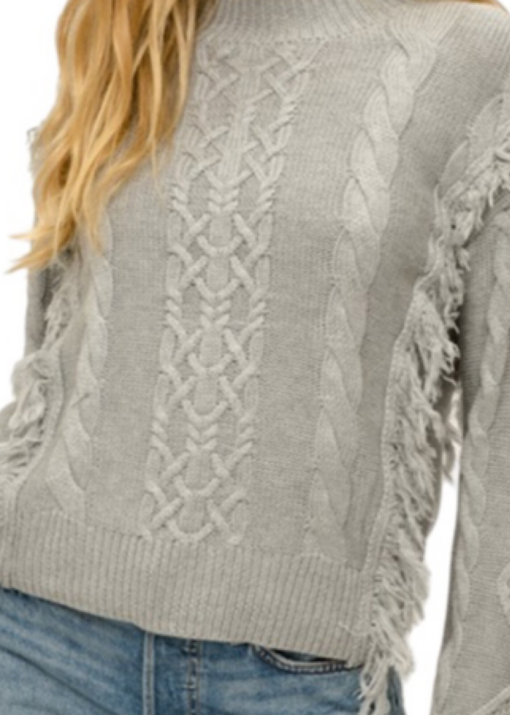 Light Grey Cable Knit Sweater
