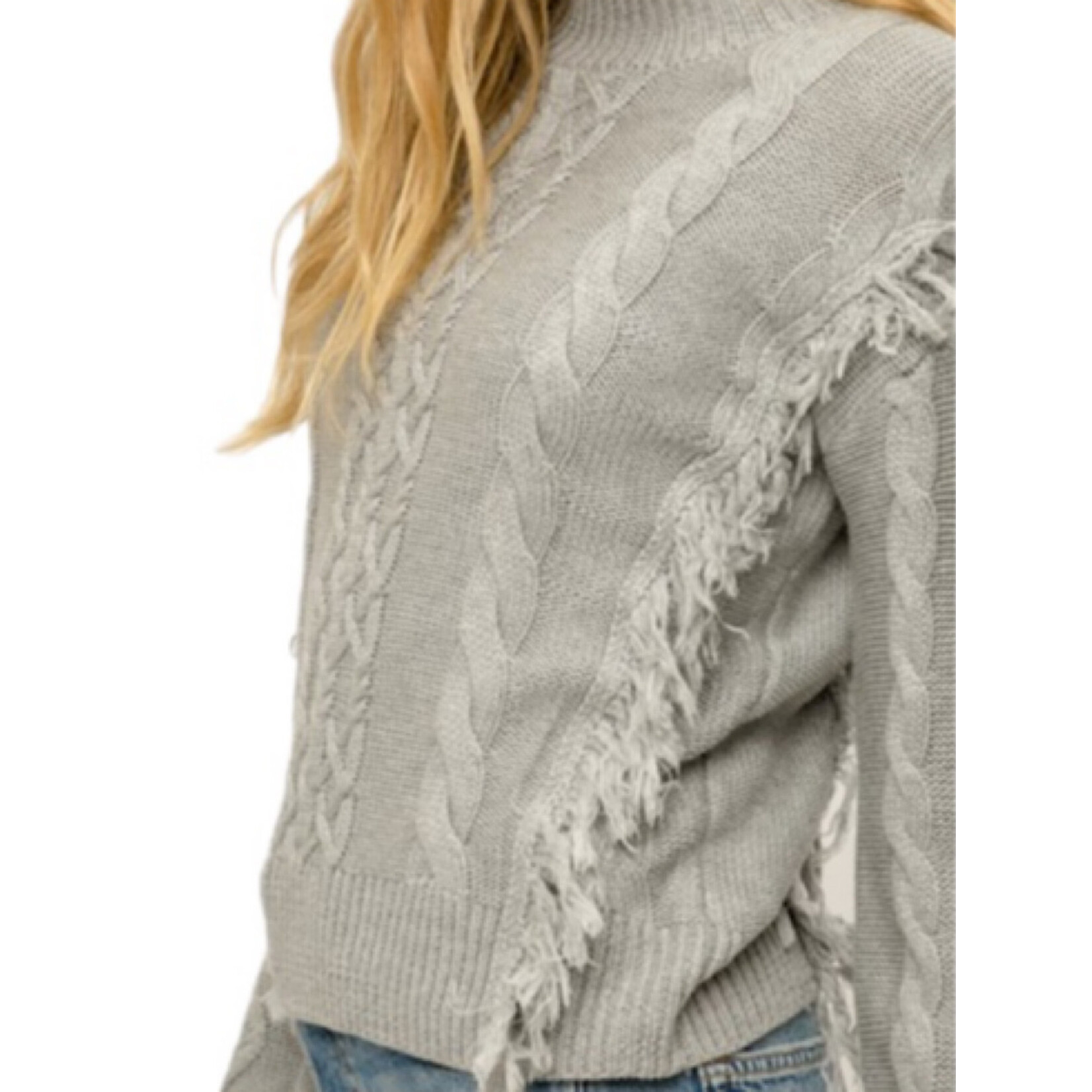 Light Grey Cable Knit Sweater
