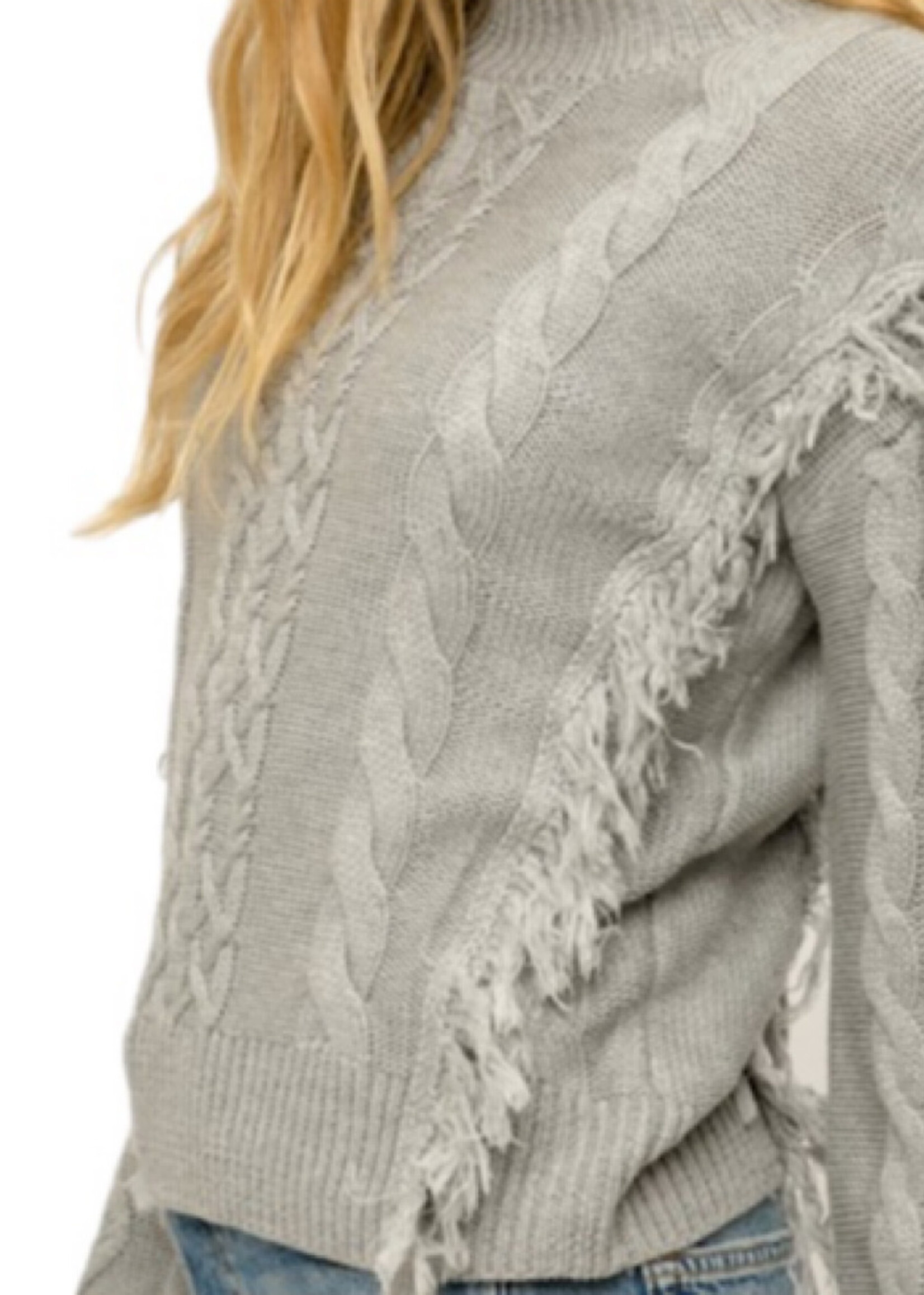 Light Grey Cable Knit Sweater